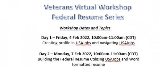 Federal Resume Workshop STXD 4, 7, 9, Feb 2022