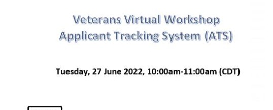 Virtual Veterans Workshop – ATS