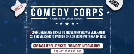 Cap City Comedy Club Presents: Comedy Corps – A Veterans Day Comedy Showcase